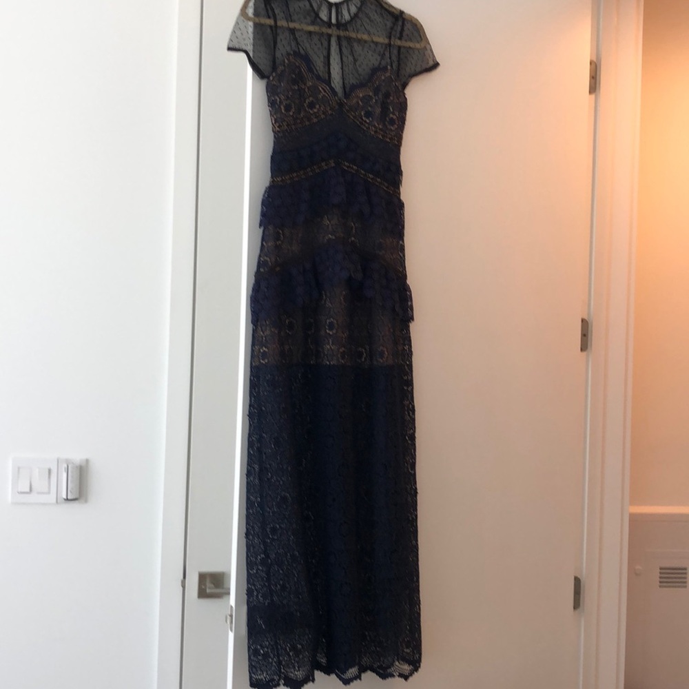 Blue lace Self Portrait dress with tags